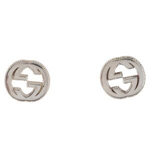 Authentic Gucci GG interlocking stud earrings sterling silver